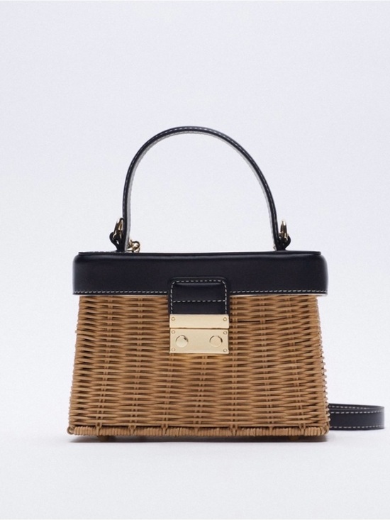 Zara Handbags - Zara Top Handle Woven Box Bag